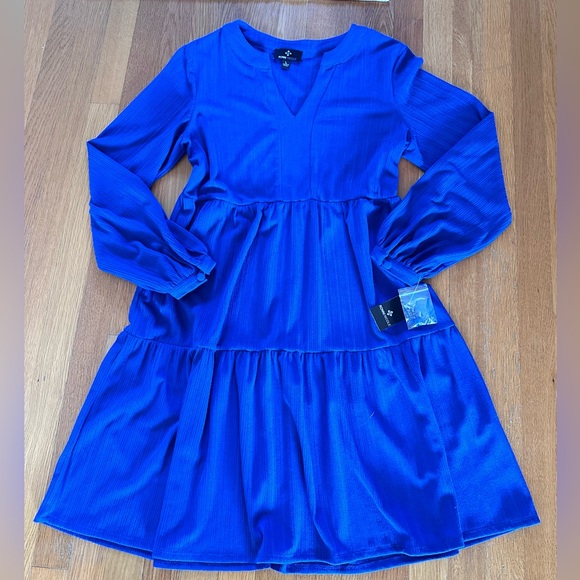 Ronni Nicole Women’s Cobalt Blue Long Sleeve Dress Large NWT - Picture 1 of 6